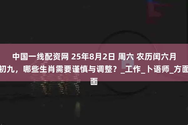 中国一线配资网 25年8月2日 周六 农历闰六月初九，哪些生肖需要谨慎与调整？_工作_卜语师_方面